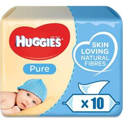 Huggies Pure Baby Wipes Pack of 10 10 x 56 Packs, Total 560 Wipes