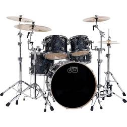 DW Performance Series 5-Piece Shell Pack Black Diamond Finish With Chrome Hardware
