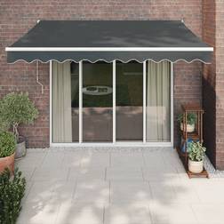 vidaXL Markis infällbar antracit 3,5x2,5 tyg&aluminium