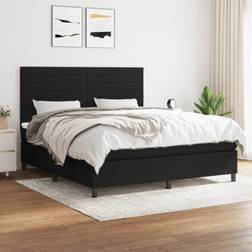 vidaXL Kontinentalseng Med Madras 160x200 cm Stof Sort Sengesæt