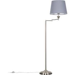 ValueLights Adjustable Swing Arm Silver Floor Lamp 148cm