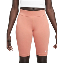 Nike Women's Sportswear Essential Mid Rise 10" Biker Shorts - Madder Root/White