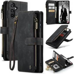 CaseMe Samsung Galaxy A15 C30 Multifunktions Wallet Hülle Schwarz