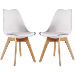 Life Interiors Lorenzo Tulip White Kitchen Chair 83cm 2pcs