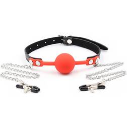 House Of Glass Ball Gag & Nipple Clamps