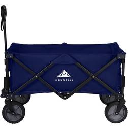 MOUNTALL Navy Collapsible Portable Wagon Trolley Folding Festival Camping Beach Blue