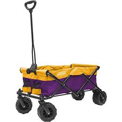 Creative Outdoor Distributor All-Terrain Collapsible Folding Wagon Cart for Kids Platinum Series Beach Park Garden & Tailgate Purple/Yellow