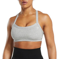 Gymshark Cotton Lifting Sports Bra - Light Grey Core Marl