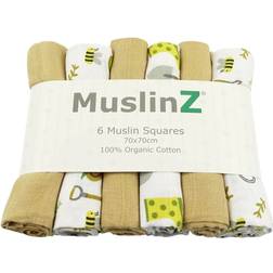 MuslinZ 6 Pack Organic Cotton Squares 70x70cm Garden