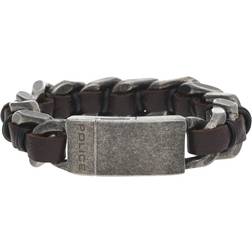 Police Mens Bracelet - Silver/Brown