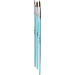 Panduro Hobby Penselset Akvarellpenslar Med Syntetborst 3-Pack Mellanstora Rund #5
