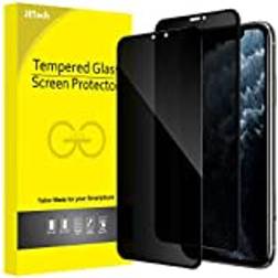 JeTech Privacy Full Täckning Skärmskydd för iPhone 11 Pro Max/XS Max 6,5 Tum, Anti Spy Screen Protector Privat Härdat Glas Film, Fall Vänlig, 2-Pack
