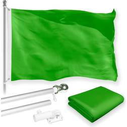 G128 Lime Green Printed Flag with Pole 36x24"