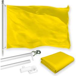 G128 Yellow Printed Flag with Pole 36x24"