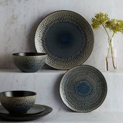 Dunelm Zen Reactive Glaze Blue Dinner Set 12pcs