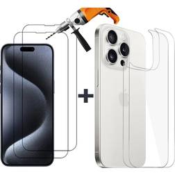 IWill 2x Tempered Glass Screen Protector for Apple iPhone 15 PRO MAX Front Back Film