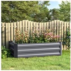 Living and Home Galvanized Steel Raised Garden Bed Planter Box