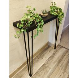 Borough Wharf Harb Black Console Table 17.5x90cm