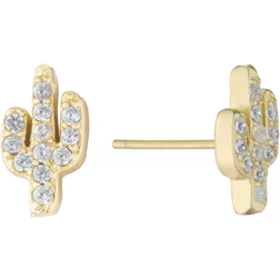 Giani Bernini Cactus Stud Earrings - Gold/Transparent