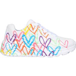 Skechers Kid's JGoldcrown Uno Lite Spread the Love - White/Multi