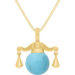 C. W. Sellors Zodiac Libra Bead Pendant - Gold/Turquoise