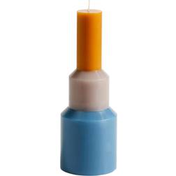 Hay Pillar Medium Blue Candle 25cm