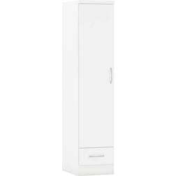 SECONIQUE Nevada White Gloss Wardrobe 40x182cm