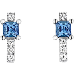 Guia Stud Earrings - White Gold/Sapphire/Diamonds