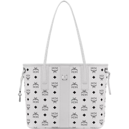 MCM Reversible Liz Small Shopper In Visetos - White