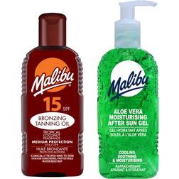 Malibu Sun Oil SPF15 + Aloe After Tanning Gel Set