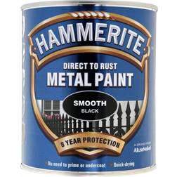 Hammerite Direct to Rust Smooth Effect Metal Paint Black 0.75L