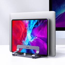 Shein Dual Slot Vertical Laptop Stand Holder Adjustable Aluminum Alloy For 26mm Width Laptops And Tablet, Macbook Air 2020, Ipad Pro,Ipad Mini