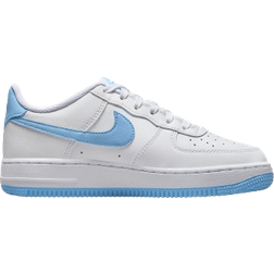 Nike Air Force 1 GS - White/White/Aquarius Blue