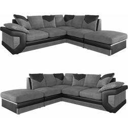 Dino Right Corner Grey/Black Sofa 235cm 2 Seater, 3 Seater