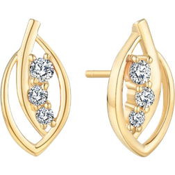 Støvring Design Eye of 3 Bows Stud Earrings - Gold/Transparent