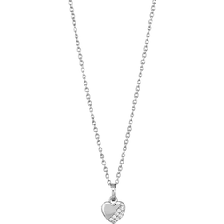 Siersbøl Heart Chain Necklace - Silver/Transparent