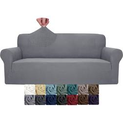 JIVINER High Stretch Couch Light Gray Loose Sofa Cover Grey (106.7x231.1cm)