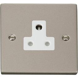 SE Home Pearl Nickel 1 Gang 5A Round Pin Socket