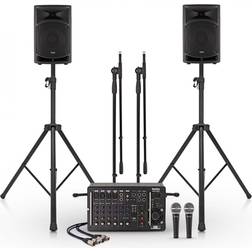 SubZero SZPA-P88 500W 8-tums Bluetooth PA-system Med Mikrofoner Och Stativ