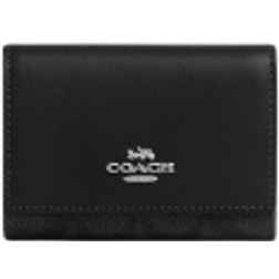 Coach Micro Wallet in Signature Canvas - Silver/Graphite/Black