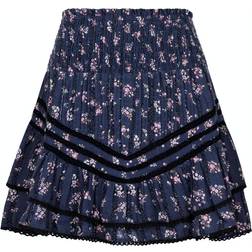 Neo Noir Atkin Delicate Floral Skirt - Dusty Navy