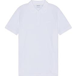 Calvin Klein Men's Athletic Tech Zip Polo Shirt Brilliant White