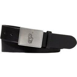 Ralph Lauren Pony Plaque Leather Belt - Black