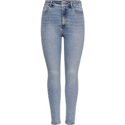 Only Mila High Waist Ankle Skinny Fit Jeans - Blue/Light Blue Denim