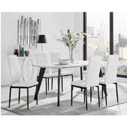 Andria Milan Black/White Dining Set 90x160cm