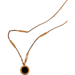 By Laila Ceres Roman Two-Tone Necklace - Gold/Black/White