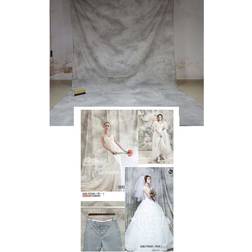 PyxelStudio 3x6m/10x20ft Photo Video Studio 100% Cotton Hand-Dyed Mottle Textured Muslin Collapsible Backdrop Background for Photography Light Grey