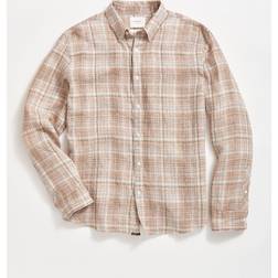 Billy Reid Wilson Line Plaid Linen Button-up Shirt