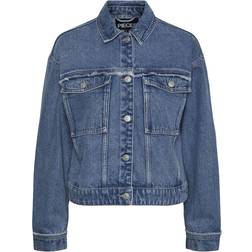 Pieces Alfi Denim Jacket - Light Blue Denim