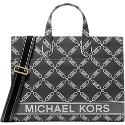 Michael Kors Gigi Large Empire Logo Jacquard Tote Bag - Black/White